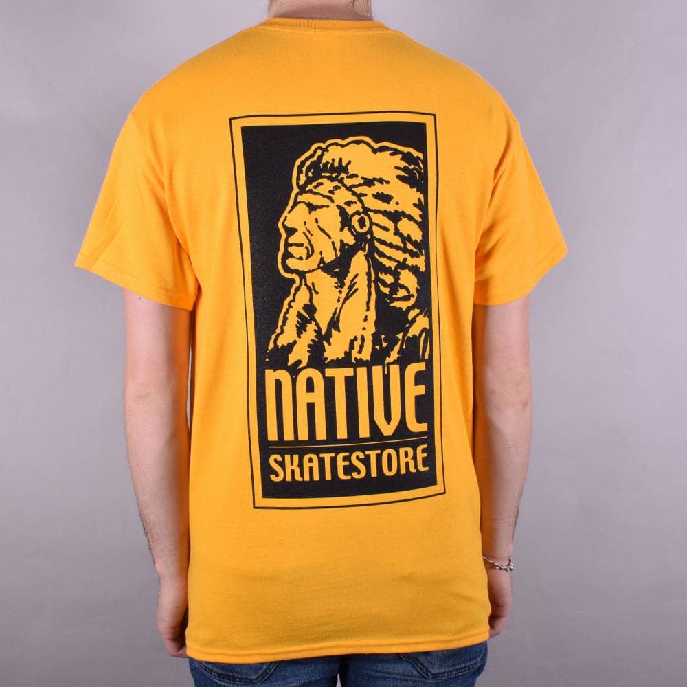 OG Logo - Native OG Logo Skate T-Shirt - Gold/Black - SKATE CLOTHING from ...