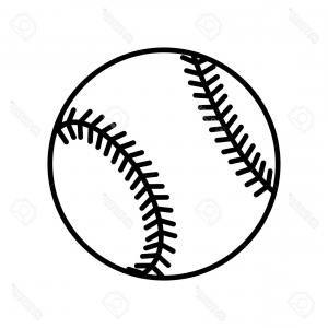 Black and White Softball Logo - Photostock Vector Baseball Ball Sign Black Softball Icon Isolated On ...