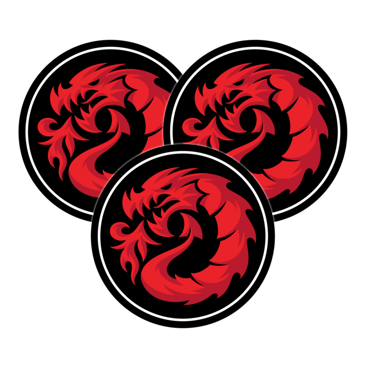 Gragon Logo - Dragon Logo (3) Pack Sticker Pack – Fireball Supply