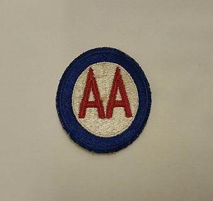 Red and White Oval Logo - Military US Army WWII Anti Aircraft AA logo Red White Blue Oval Sew
