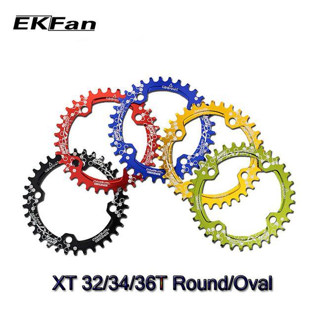 Round Blue Oval Logo - New XT EKFan 104BCD Bicycle Chainring 32T/34T/36T Narrow Wide Round ...