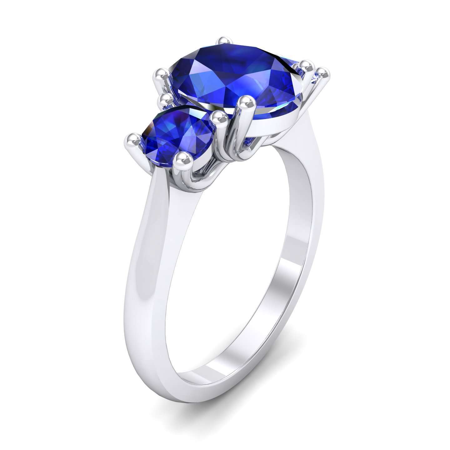 Round Blue Oval Logo - Oval Blue Sapphire Prong Center Stone with Round Blue Sapphire Prong