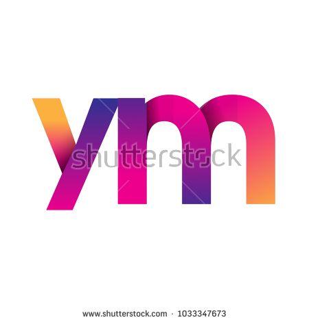 YM Logo - Initial Letter YM Logo Lowercase, magenta and orange, Modern