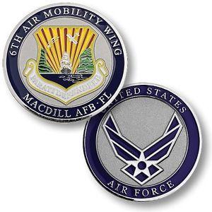 MacDill Air Force Base Logo - MacDill Air Force Base Challenge Coin 6th Air Mobility Wing USAF AFB