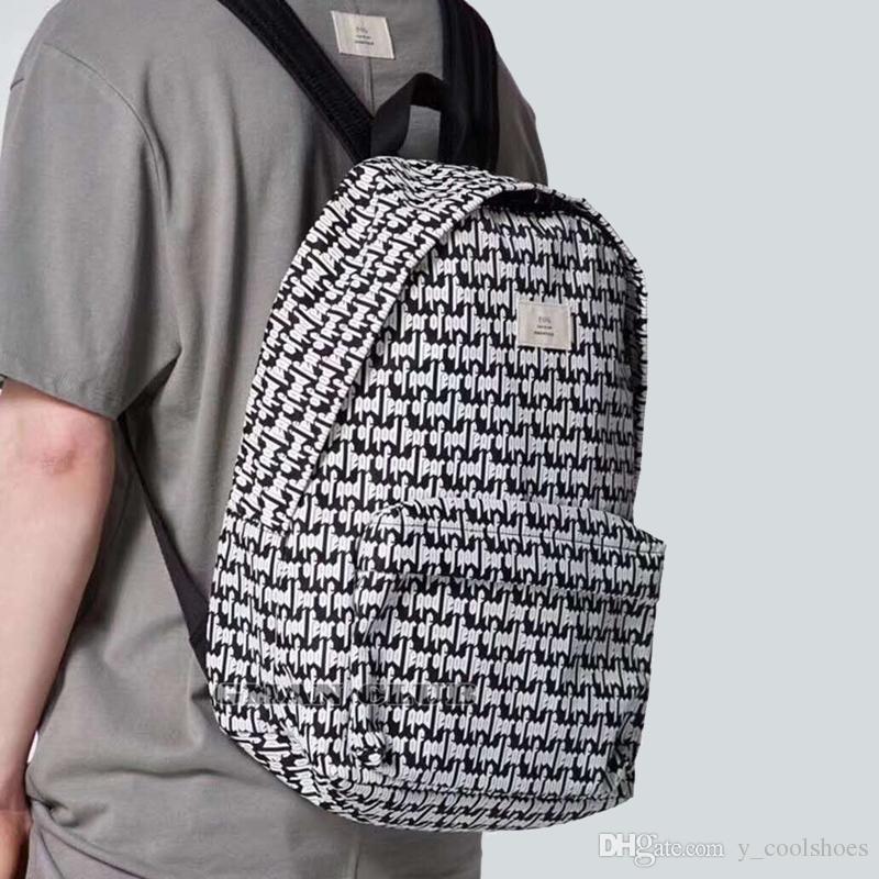 Fear God of Fashion Logo - Fear Of God LOGO Printed Nylon Backpack FOG Shoulder Bag Kanye West ...