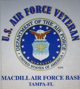 MacDill Air Force Base Logo - MACDILL AIR FORCE BASE*TAMPA FL*U.S.AIR FORCE VET W AIR FORCE EMBLEM