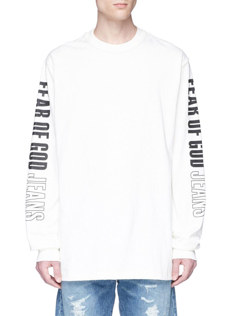 Fear God of Fashion Logo - Fear Of God Men Inside Out' Logo Print Long Sleeve T Shirt Tide Card