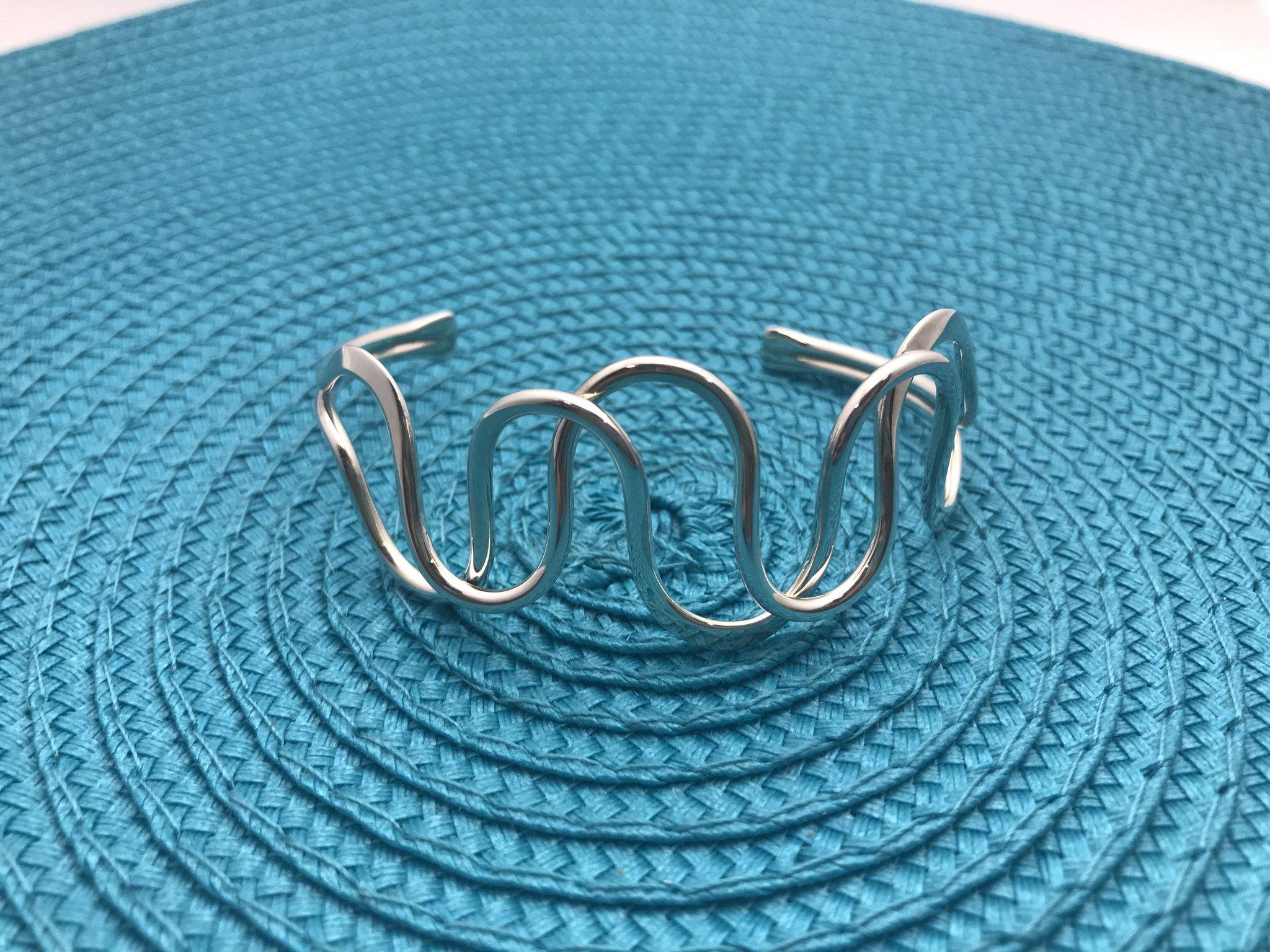 Double Wave Logo - Double Wave Silver Bracelet