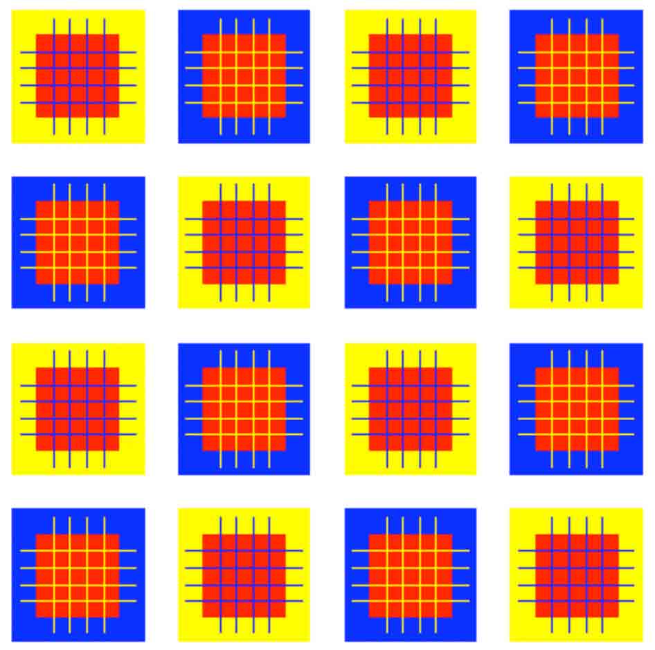 Blue Square Yellow U Logo - Test your Brain with these Visual Illusions