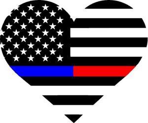 Blue and Red Line Logo - THIN BLUE AND RED LINE HEART