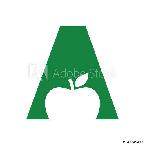 Letter a Apple Logo - letter a and apple logo vector. - Buy this stock vector and explore ...