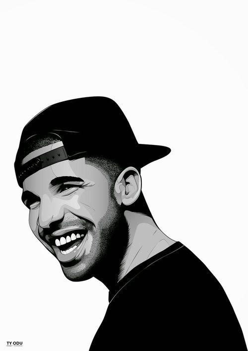 Drake Black and White Logo - Draw Drake uploaded