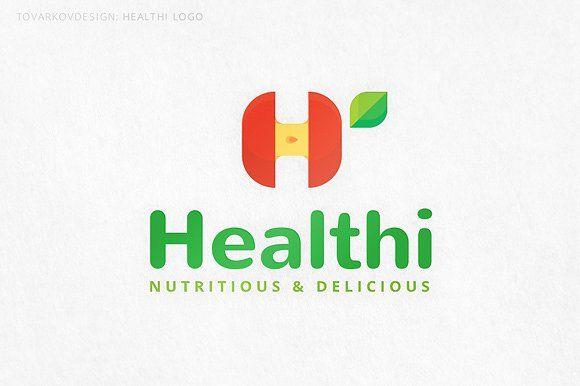 Letter a Apple Logo - Healthi Letter H Apple Logo ~ Logo Templates ~ Creative Market