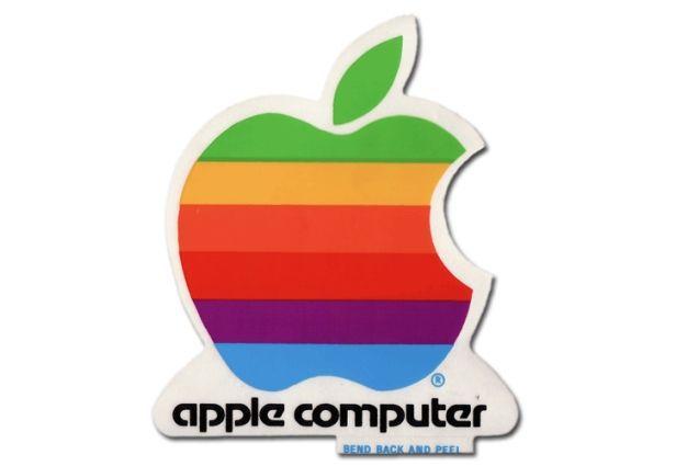 Letter a Apple Logo - Apple Computer Rainbow Apple Logo Hat - RED /(Black Letters/)