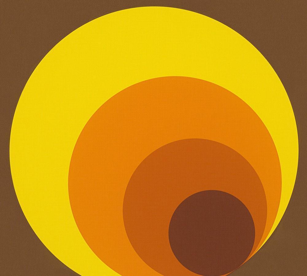 Yellow and Orange Circle Logo - Retro Deluxe Yellow and Orange Circles Wallpaper 7013-12