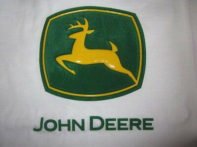 Small John Deere Logo - JOHN DEERE RAISED Logo Men's White T Shirt, Small(New)(Free Shipping