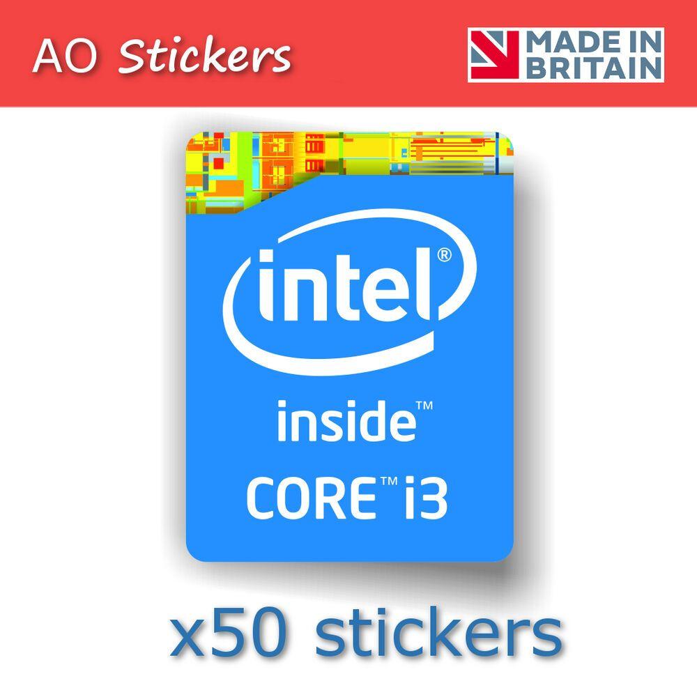 I3 Logo - 50 x Intel Core i3 inside logo vinyl label sticker badge for laptop ...