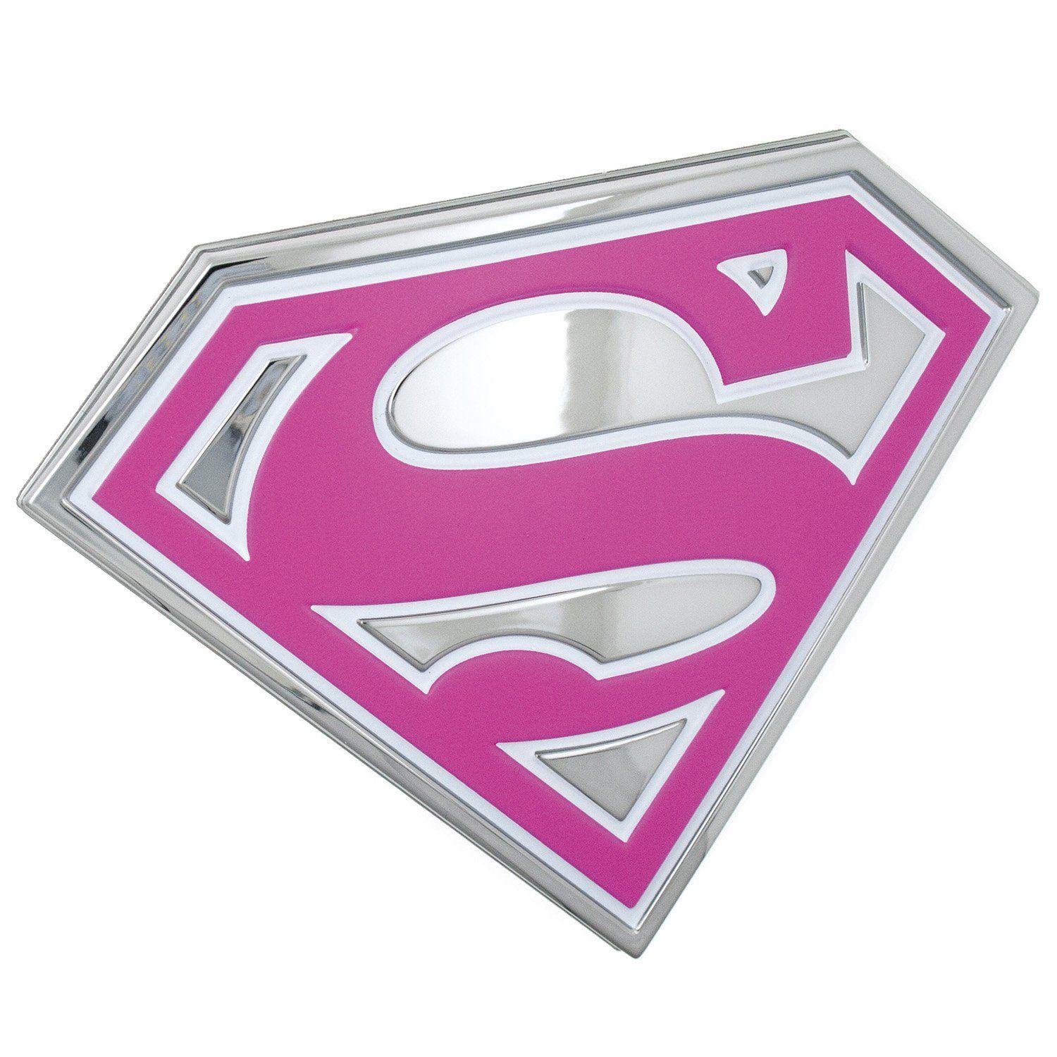 Supergirl Logo - Supergirl Logo 3D Car Emblem (Chrome, Pink, White) DC