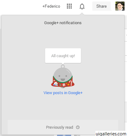 Christmas Google Plus Logo - Google+ Notifications - Christmas Holiday bell icon - UI Galleries