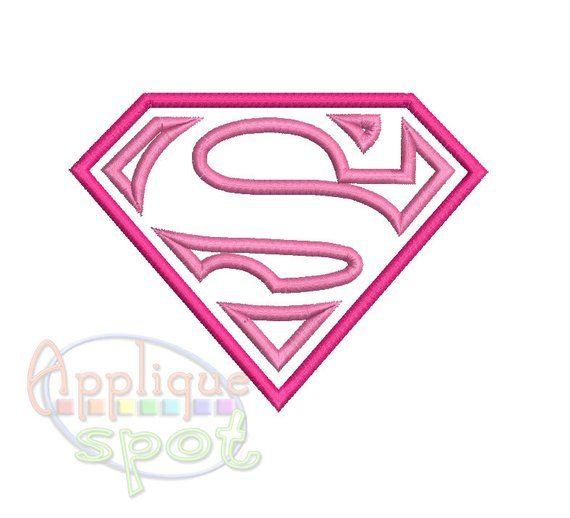 Girly Superhero Logo - Supergirl Logo Baby Girly Girl 4x4 5x7 6x10 Applique Design | Etsy