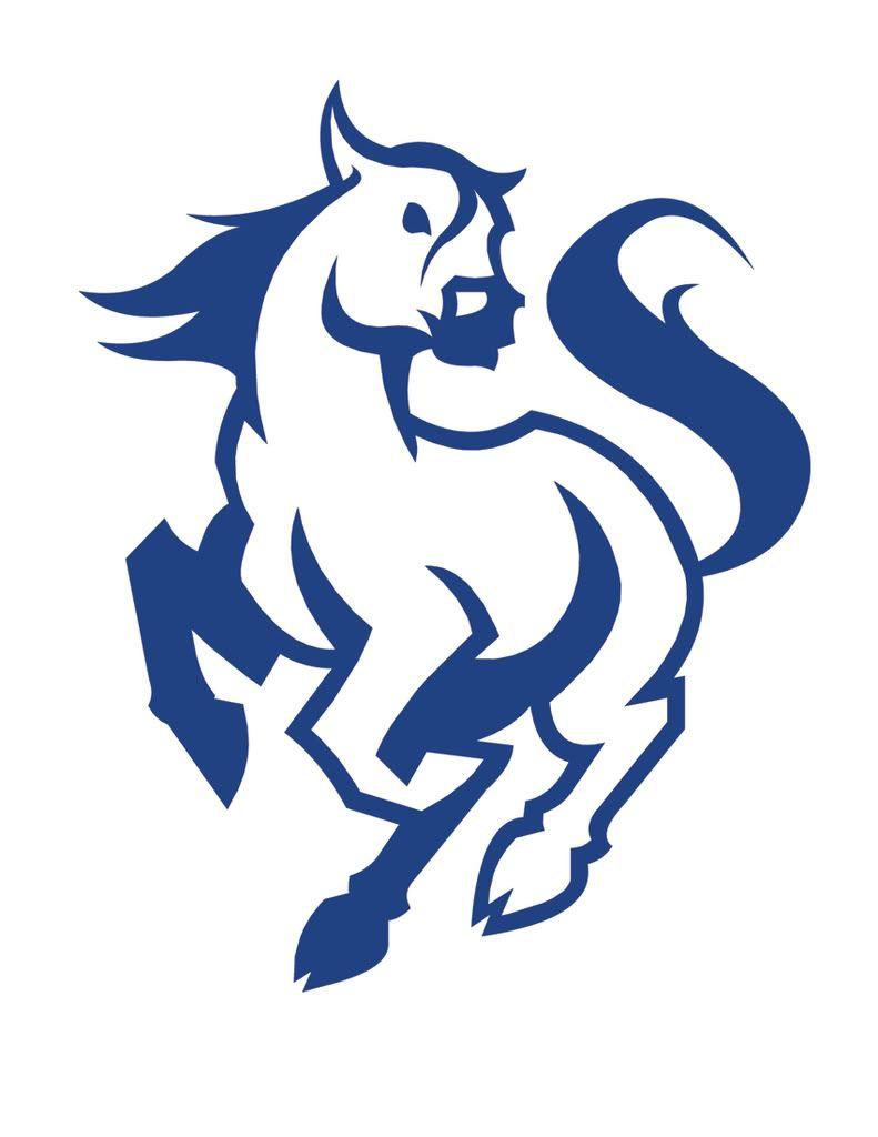 White Blue Horse Logo - Colt horse Logos