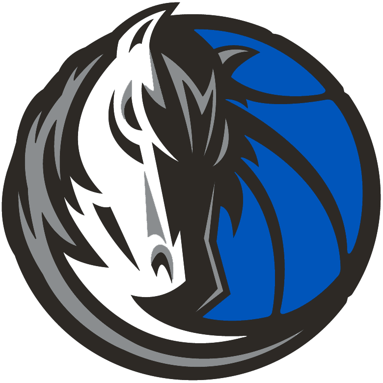 White Blue Horse Logo - Dallas Mavericks Alternate Logo (2002) - A silver and white horse ...