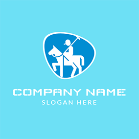White Blue Horse Logo - Free Horse Logo Designs | DesignEvo Logo Maker