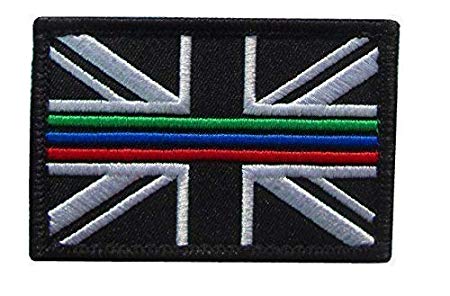 Blue and Red Line Logo - Triple Thin Blue Green Red Line Police Union Jack Hook + Loop backed ...