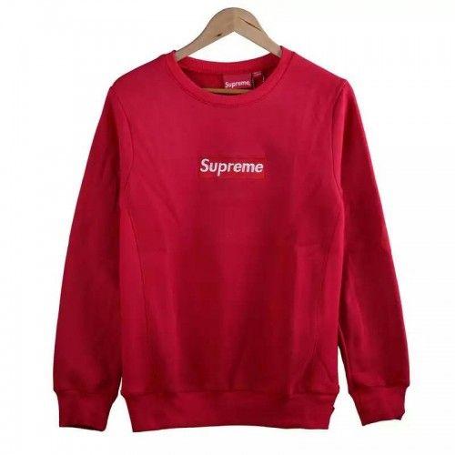 Empty Red Supreme Box Logo - Supreme Box Logo Crewneck Sweater (Red)