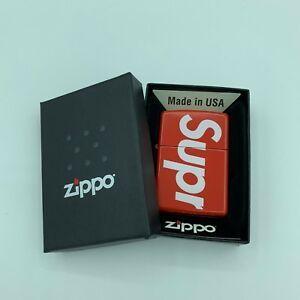 Empty Red Supreme Box Logo - Supreme Zippo
