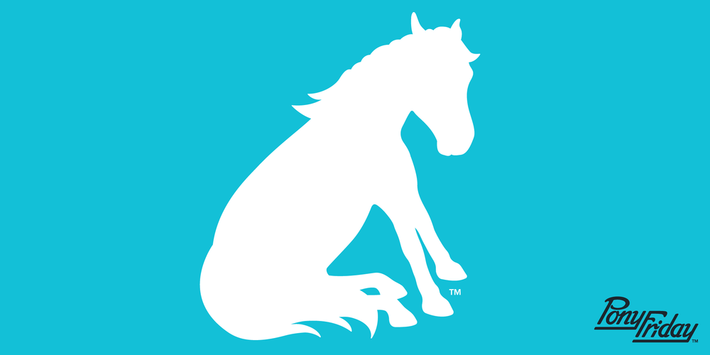 White Blue Horse Logo - Studio — PONY FRIDAY