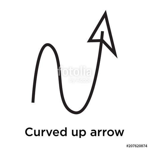 Curved Arrow Logo - Curved up arrow icon vector sign and symbol isolated on white