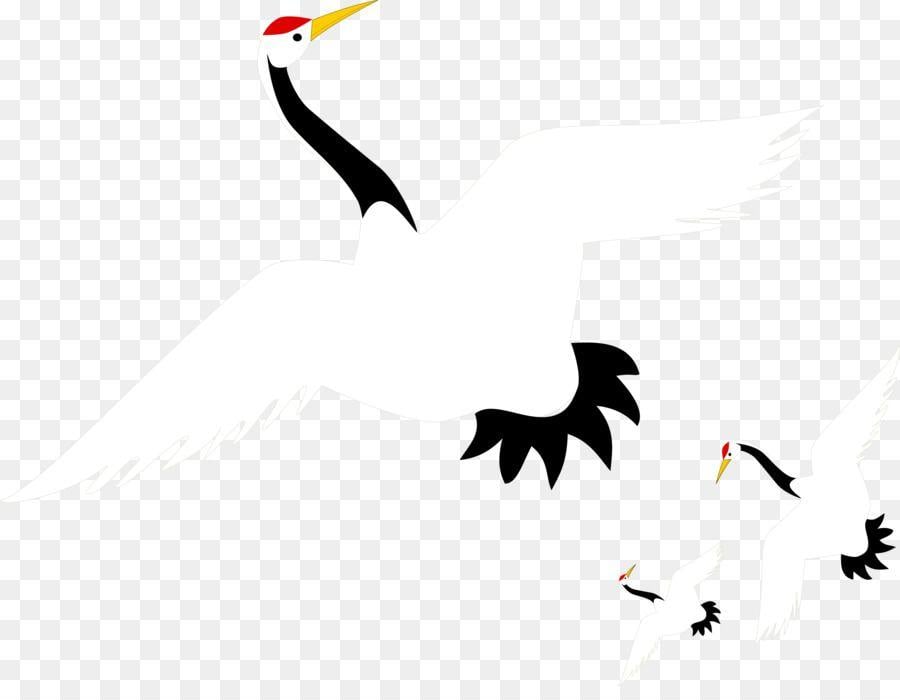 Black Red Crane Logo - Red-crowned crane Euclidean vector - Vector Crane png download ...