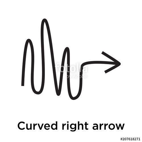 Curved Arrow Logo - Curved right arrow icon vector sign and symbol isolated on white ...