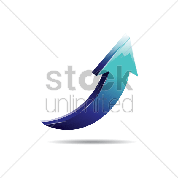 Curved Arrow Logo - 3d upward curved arrow Vector Image - 1611374 | StockUnlimited