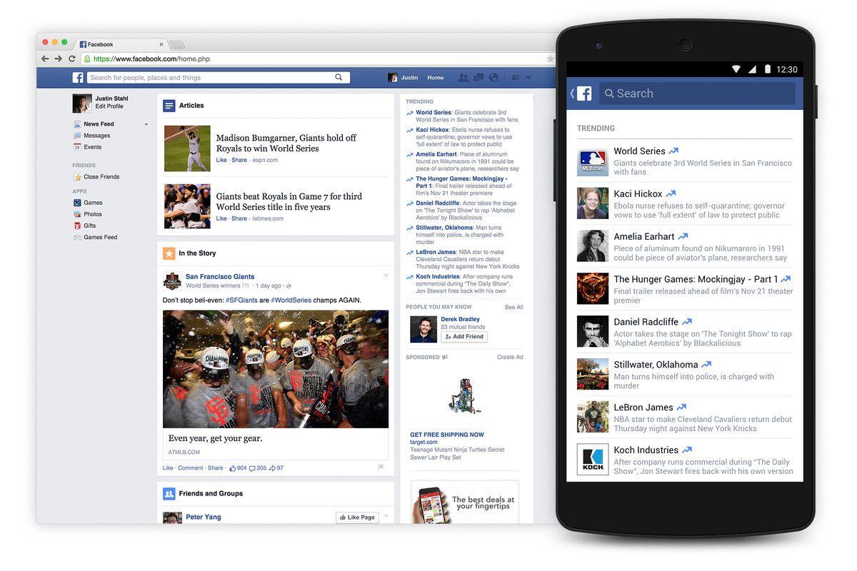 Trending Facebook Logo - Facebook's Android app now includes the Trending section - The Verge