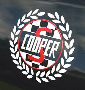 Classic Mini Cooper Logo - Mini Cooper S Classic WHITE 'Laurel' side decals stickers | eBay