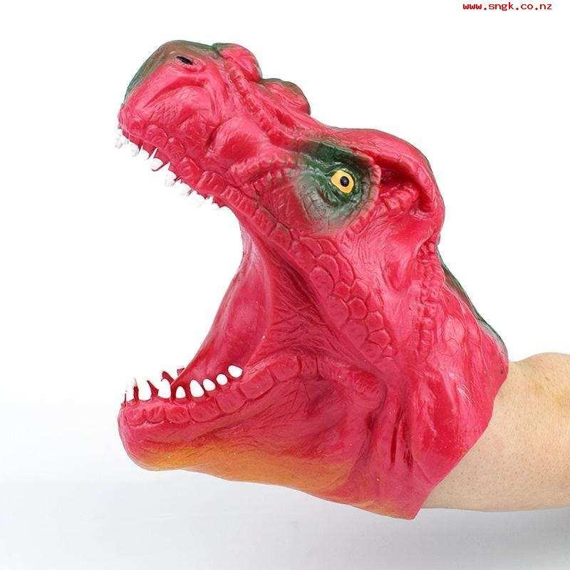 Red Dinosaur Head Logo - Happy-Children Eco-friendly TPR Red Dinosaur Hand Puppet Animal Head ...