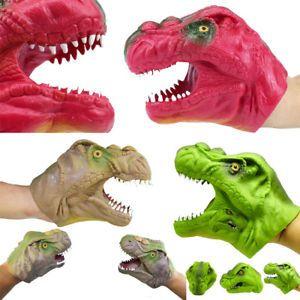 Red Dinosaur Head Logo - Red Dinosaur Animal Hand Puppet Baby Infant Kid Toy Plush Toy Silica ...