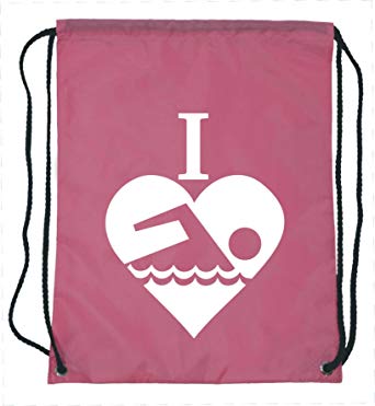 Pink Swimming Logo - I Love Swimming - Pink Swimming Bag FREE POSTAGE (One Size): Amazon ...