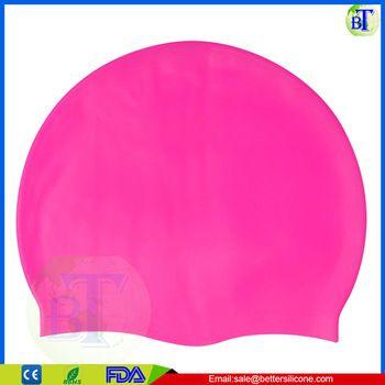 Pink Swimming Logo - Customize Printing College Logo Adult Size Pink Swim Caps