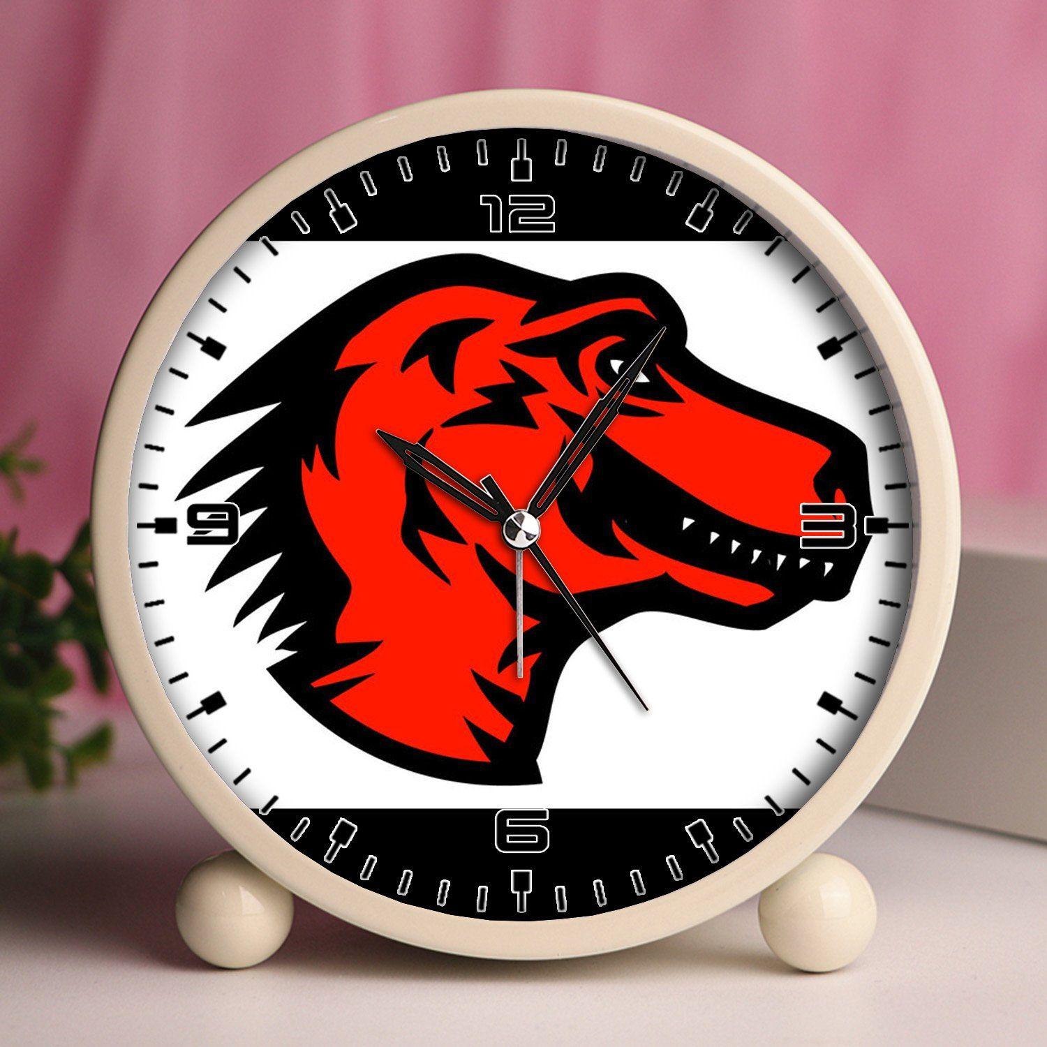 Red Dinosaur Head Logo - Amazon.com: Alarm Clock, Bedroom Tabletop Retro Portable Clocks with ...
