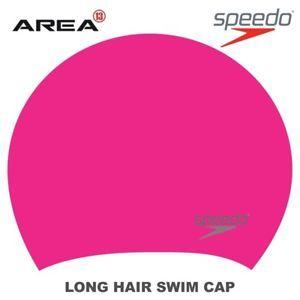 Pink Swimming Logo - SPEEDO LONG HAIR SWIM CAP, HOT PINK, SWIMMING CAP, SILICONE SWIM CAP ...