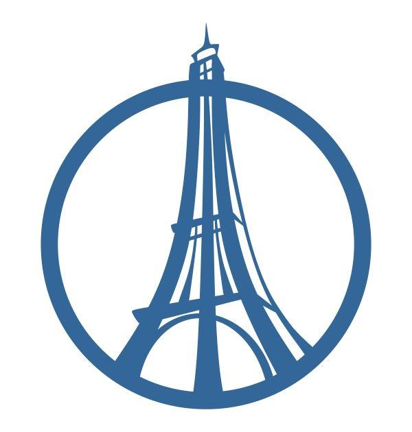 French Tower Designer Logo - Eiffel Tower Paris France Peace Sign Svg Cuttable Designs Works With