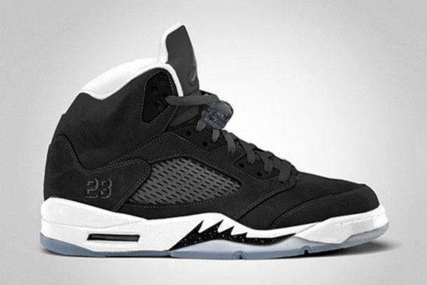 Black Jordan 23 Logo - shoes, nike, jordans, black, white, lace up, high, grey, grey