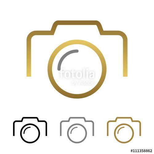Gold Clip Art Logo - Simple Camera Gold Line Logo Template