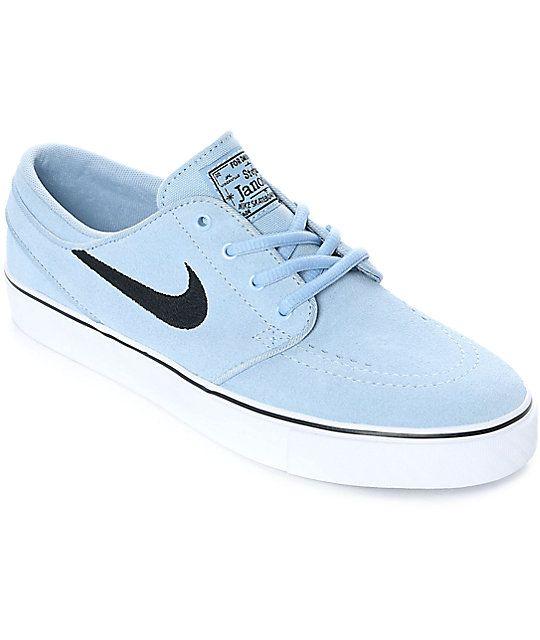 Light Blue Nike Logo - Nike SB Janoski Light Armory Blue Suede Women's Skate Shoes | Zumiez