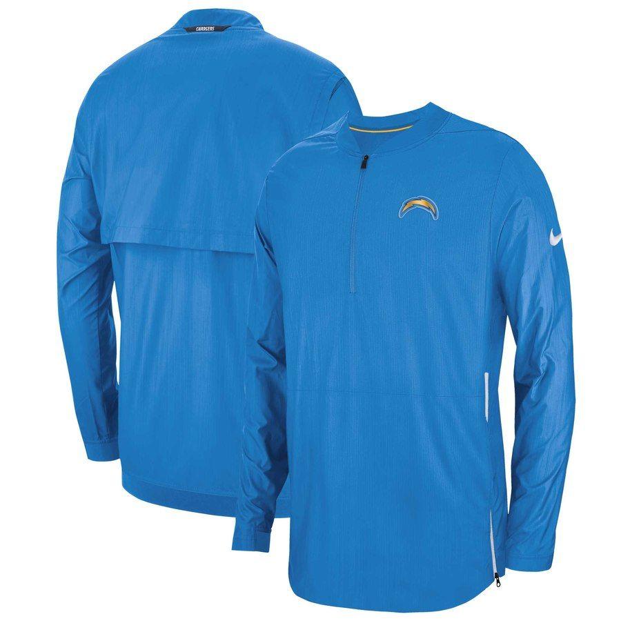 Light Blue Nike Logo - Men's Nike Light Blue Los Angeles Chargers Sideline Lockdown Quarter ...