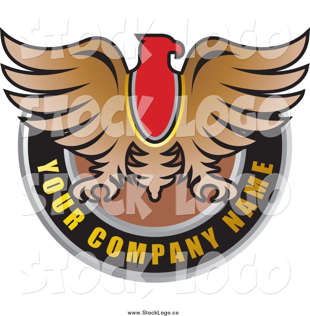 Brown Falcon Logo - Vector Clipart of a Logo of a Brown Falcon over a Black Circle with ...