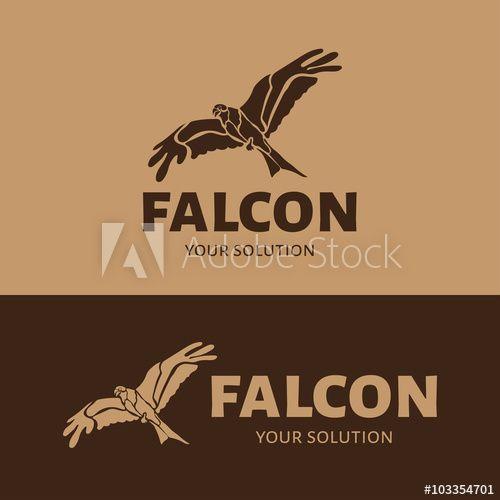 Brown Falcon Logo - Vector logo Falcon. Brand logo in the form of a Falcon. Brown style ...